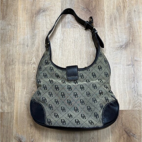 Vintage Dooney & Bourke Monogram Hobo Bag Canvas Matching Wallet - Picture 3 of 16